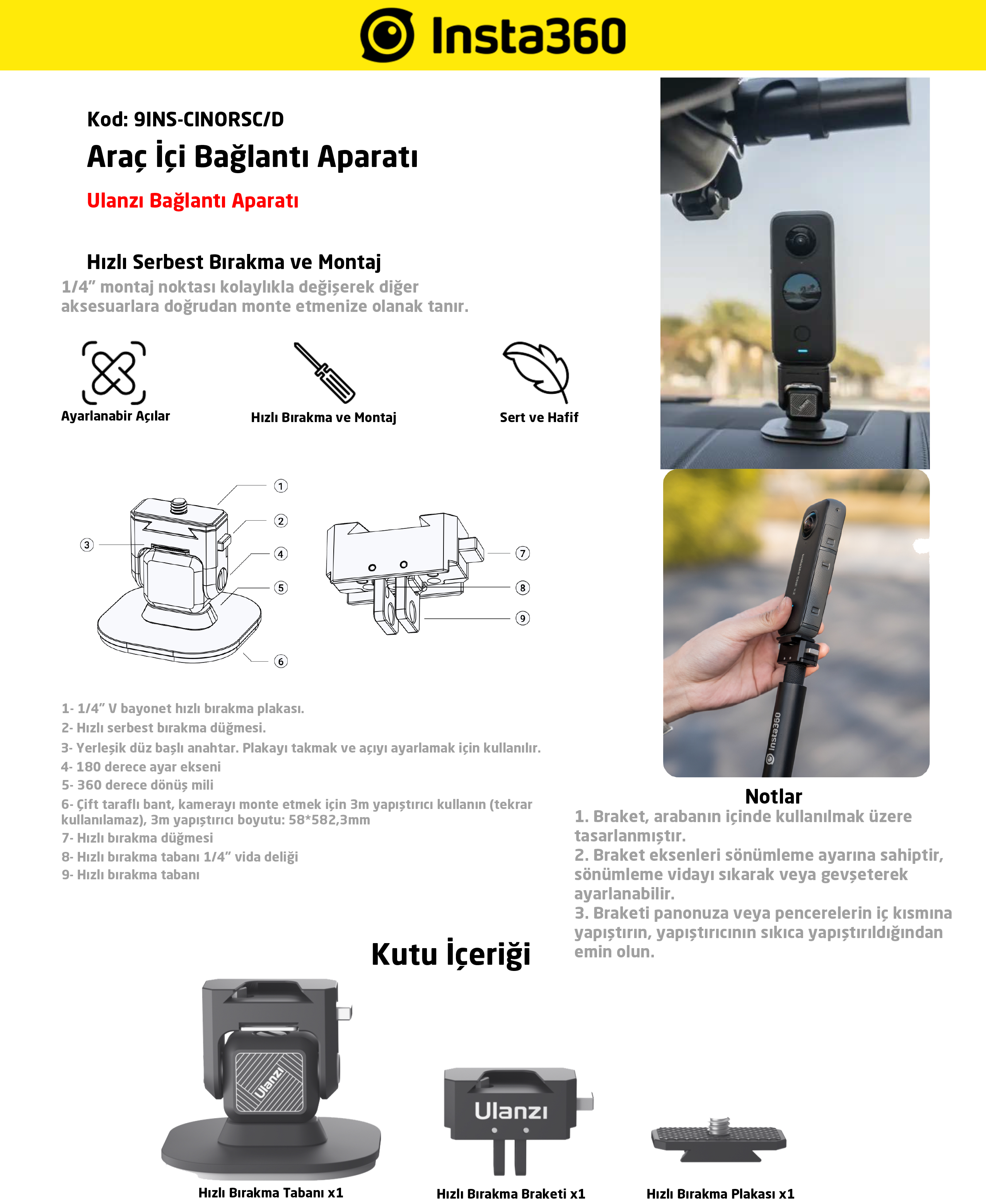 Insta360 Dash Cam Mount